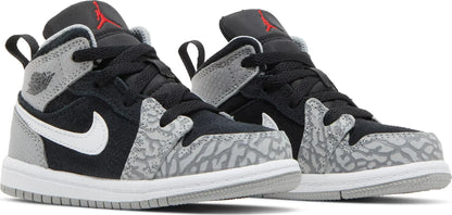 Air Jordan Toddlers Retro 1 Mid Se 'Elephant Print' Td Sneakers