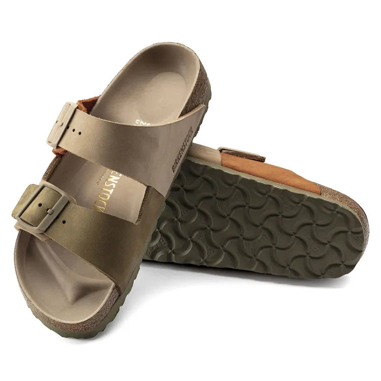 Birkenstock Arizona Split Nubuck Leather Sandcastle/ Faded Khaki Sandals