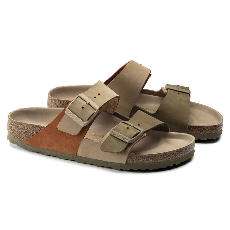 Birkenstock Arizona Split Nubuck Leather Sandcastle/ Faded Khaki Sandals