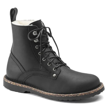 Birkenstock Women's Bryson Shearling Nubuck Leather Black Boots