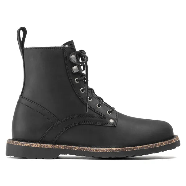 Birkenstock Women's Bryson Shearling Nubuck Leather Black Boots