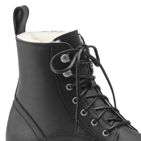 Birkenstock Women's Bryson Shearling Nubuck Leather Black Boots