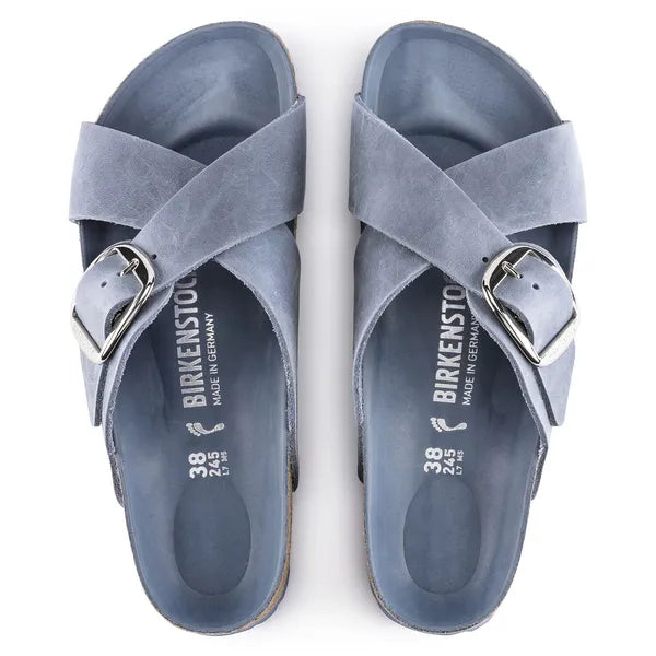 Birkenstock Arizona Big Buckle Oiled Leather Dusty Blue