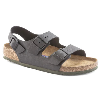 Birkenstock Milano Soft Footbed Birko-Flor Desert Soil Black Sandals