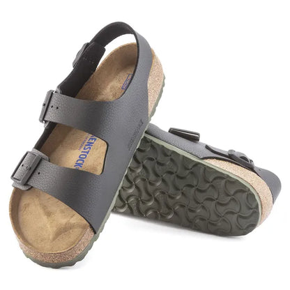 Birkenstock Milano Soft Footbed Birko-Flor Desert Soil Black Sandals