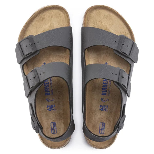 Birkenstock Milano Soft Footbed Birko-Flor Desert Soil Black Sandals