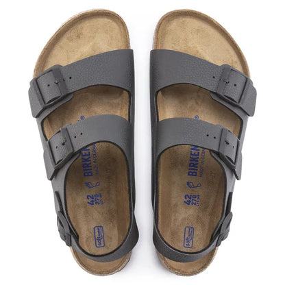 Birkenstock Milano Soft Footbed Birko-Flor Desert Soil Black Sandals