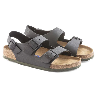 Birkenstock Milano Soft Footbed Birko-Flor Desert Soil Black Sandals