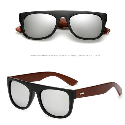 Bamboo Wooden Arms Sunglasses Men Women Black Sunglasses