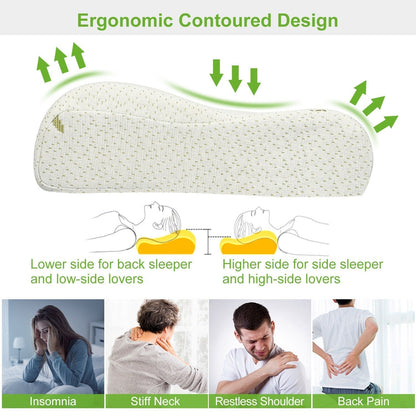 Bamboo Memory Foam Cervical Pillow – Ergonomic Neck & Shoulder Support