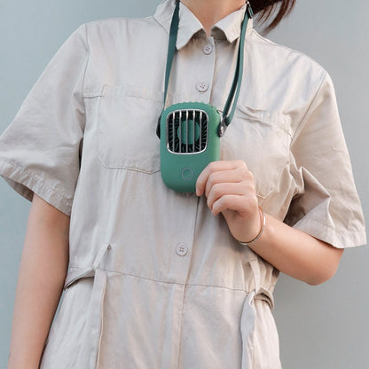 New product USB mini handheld cooling hanging neck small fan lazy sports portable fan