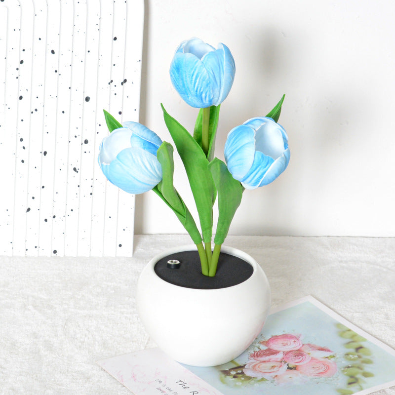Rechargeable Tulip Night Light LED Simulation Flower Creative Table Light Home Decoration Bedroom Decoration Atmosphere Light