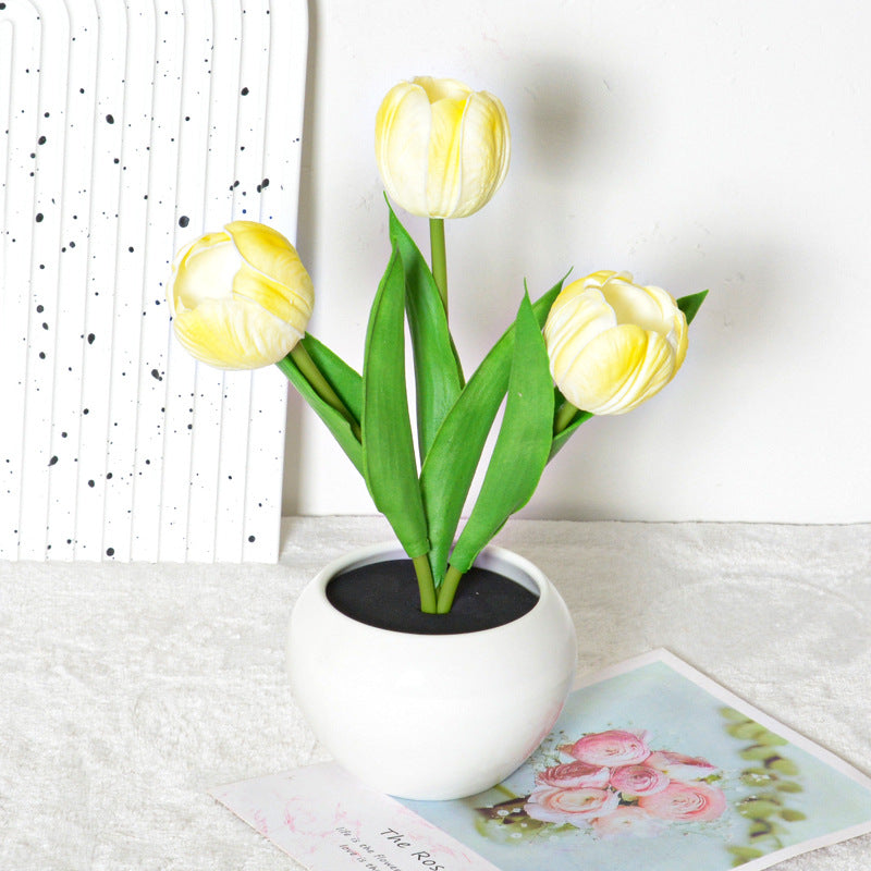 Rechargeable Tulip Night Light LED Simulation Flower Creative Table Light Home Decoration Bedroom Decoration Atmosphere Light