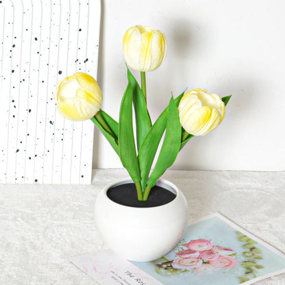 Rechargeable Tulip Night Light LED Simulation Flower Creative Table Light Home Decoration Bedroom Decoration Atmosphere Light