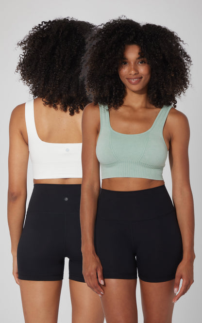 90 Degree by Reflex 2 PK Stonewash Seamless Bra Tank