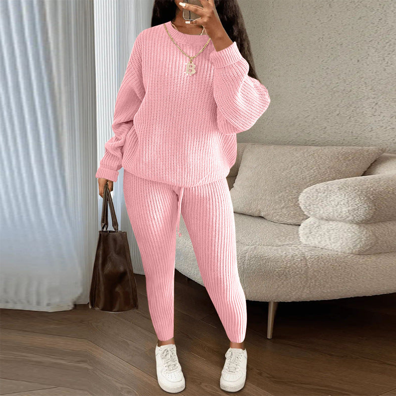 Women’s Ribbed Knit Sweater Pants Set