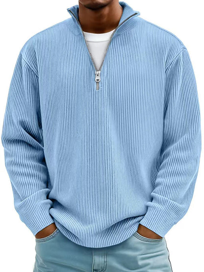 Men's Corduroy Zip Collar Sweatshirt