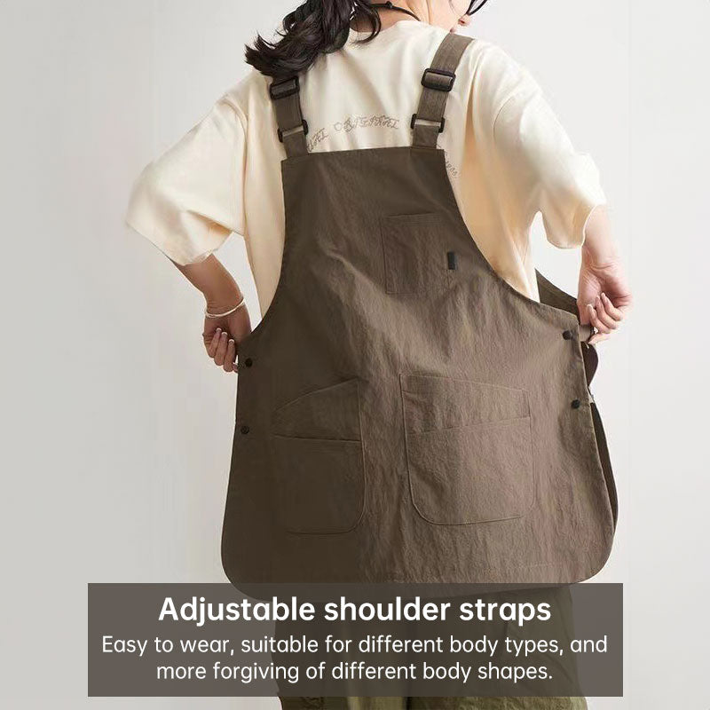Double-Sided Waterproof Kitchen Apron – Adjustable Unisex Chef Apron, Pure Color Household Cooking Workwear