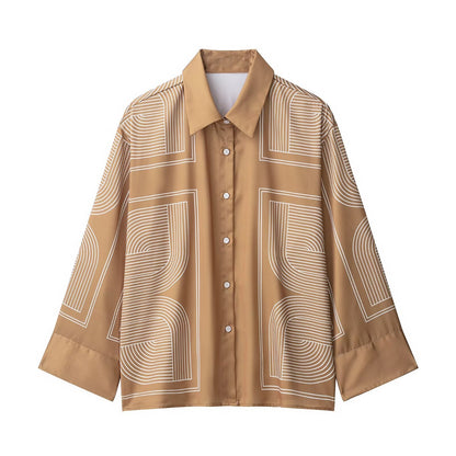 Printed twill shirt and pants set