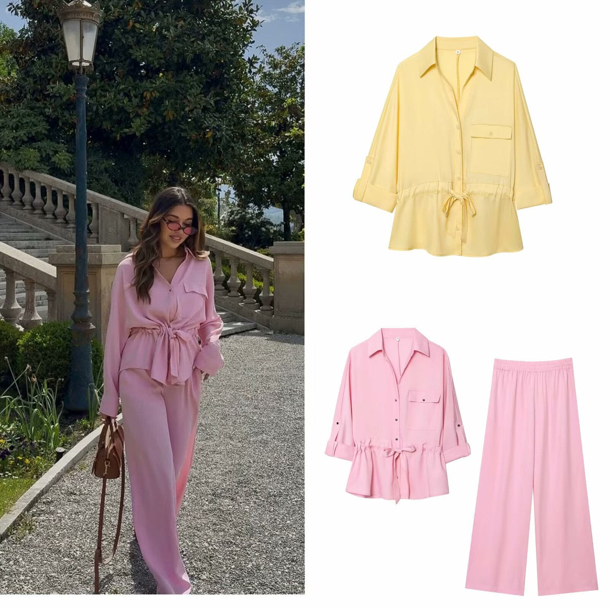 Long sleeved shirt+pants set