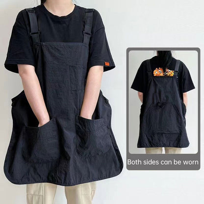 Double-Sided Waterproof Kitchen Apron – Adjustable Unisex Chef Apron, Pure Color Household Cooking Workwear