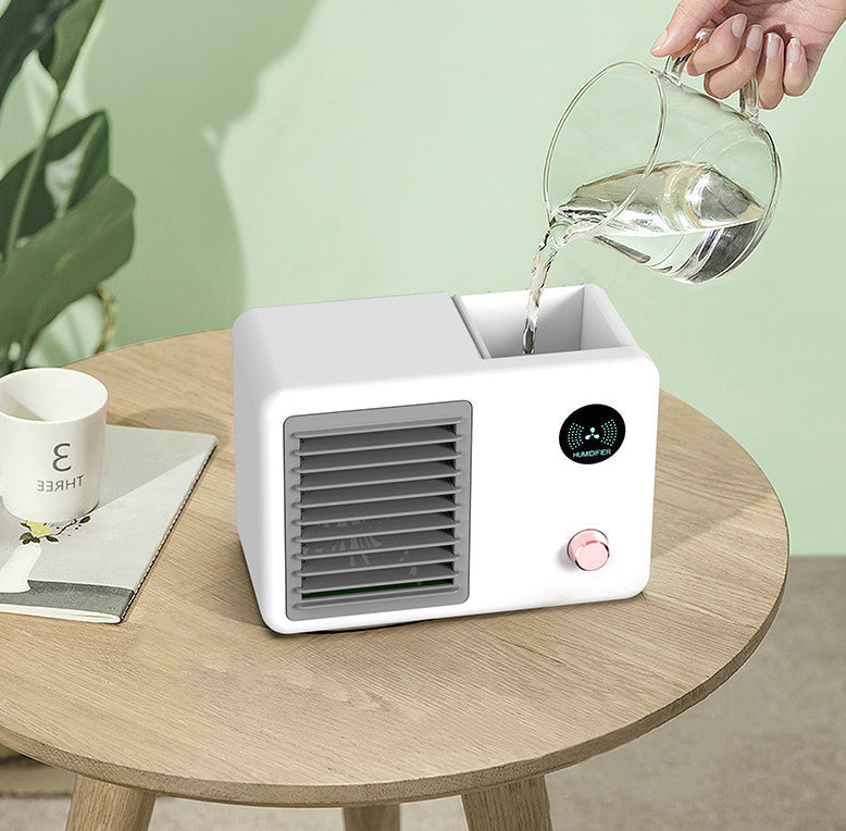 Small Spray Water Cooling Fan USB Charging Humidification Air Cooler Portable With Led Light Air Conditioning Refrigeration Electric Fan