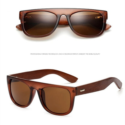Bamboo Wooden Arms Sunglasses Men Women Black Sunglasses