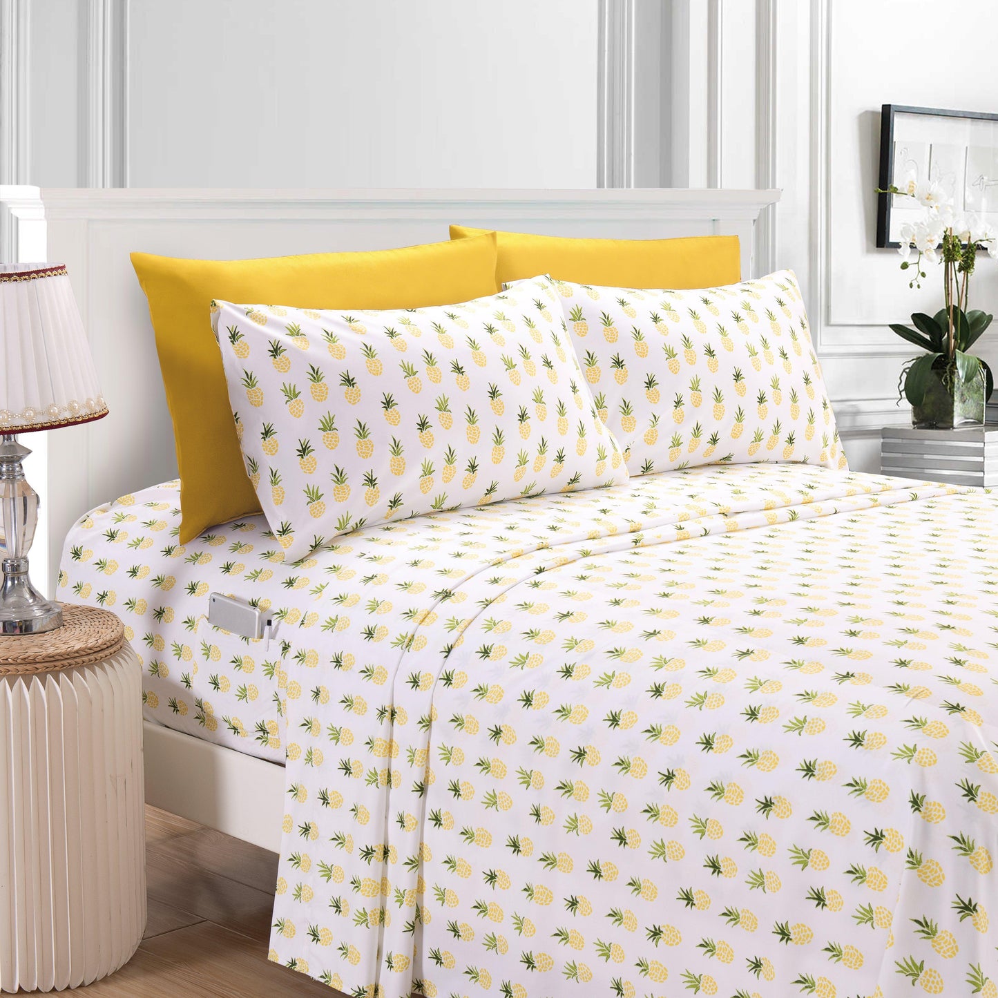 Elegant Comfort 6-Piece Tropical Pattern Bed Sheet Set - Soft as a Hotel Premium Quality