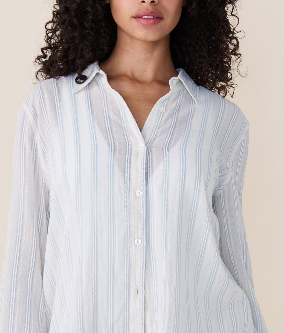 The Harbor Button Up - Ribbon Stripe - Feather