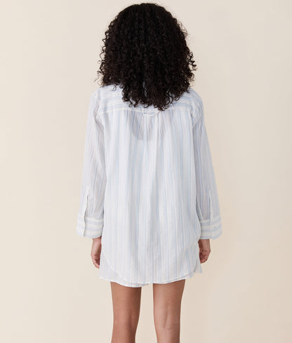 The Harbor Button Up - Ribbon Stripe - Feather
