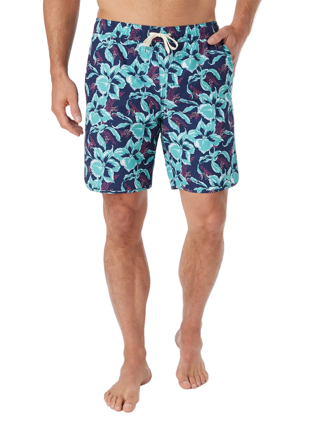 Fair Harbor The Anchor Men's  Swim Trunk Boardshort - Lagoon Painted Tropical - FINAL SALE