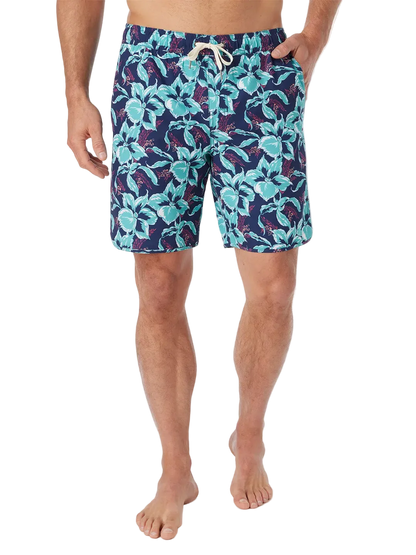 Fair Harbor The Anchor Men's  Swim Trunk Boardshort - Lagoon Painted Tropical - FINAL SALE
