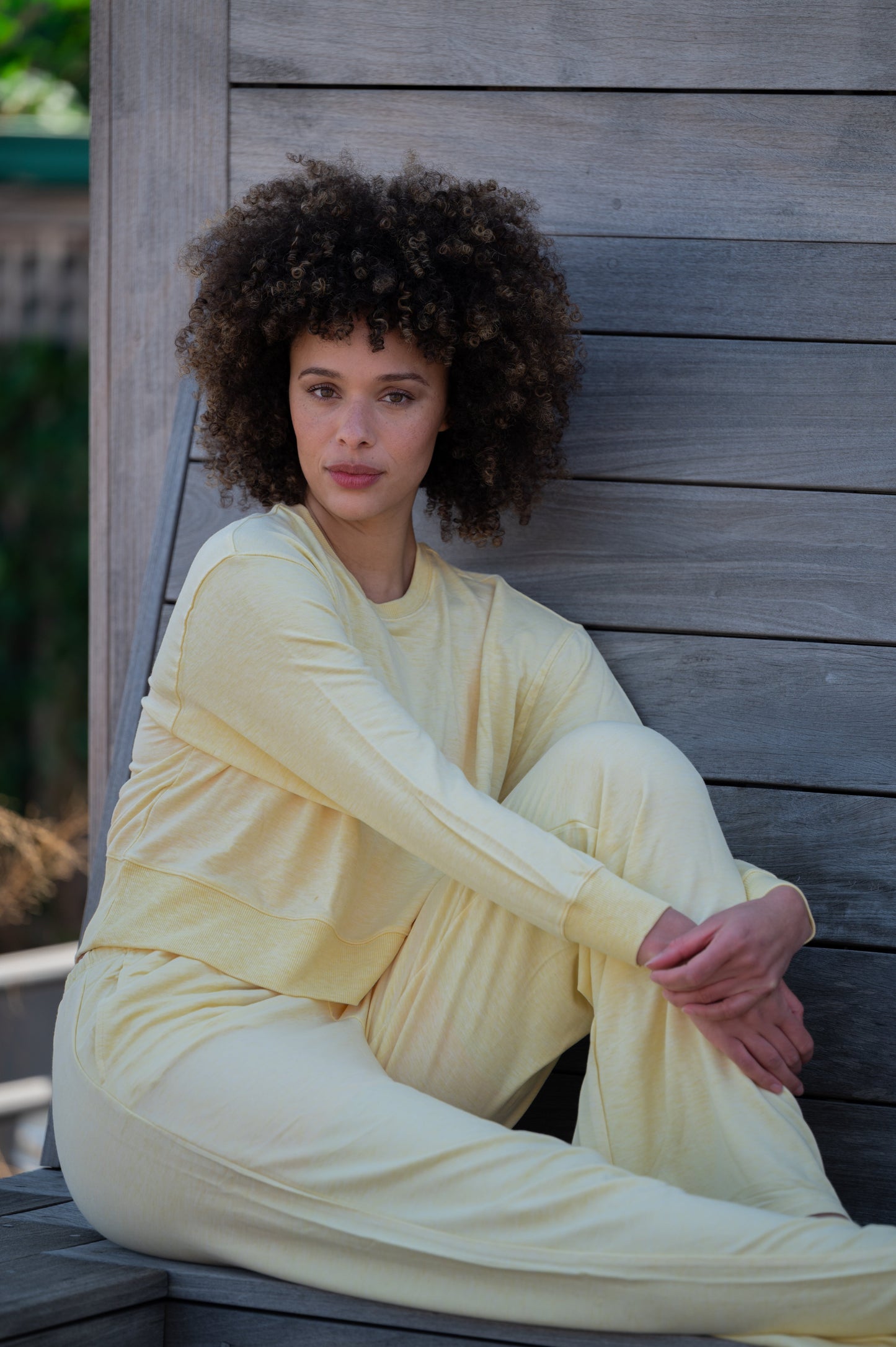 90 Degree by Reflex Modal Terry Crew Long Sleeve