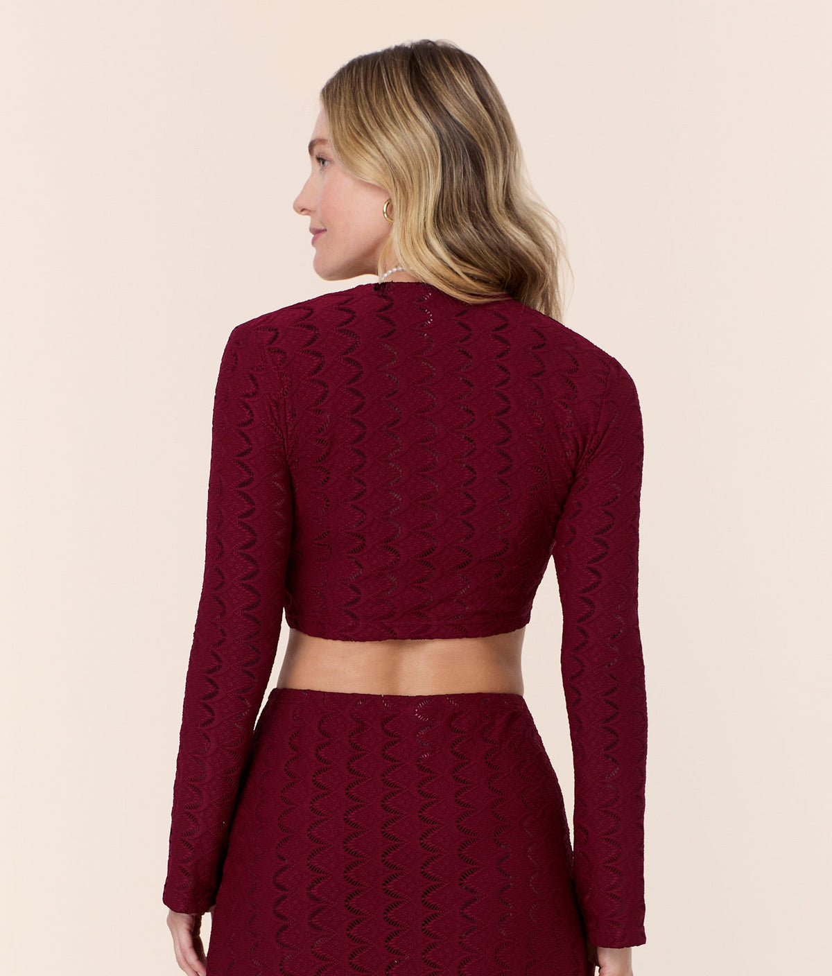 The Crete Jacket - Scallop Crochet - Syrah
