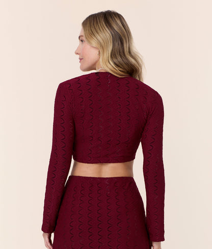 The Crete Jacket - Scallop Crochet - Syrah