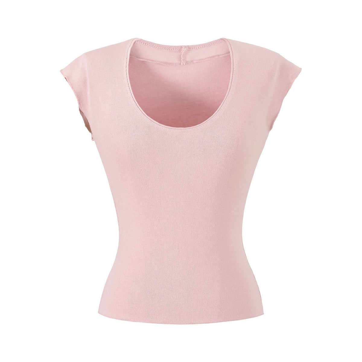 U-neck short sleeved T-shirt