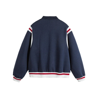 Color-blocked Patchwork Loose Baseball Jacket