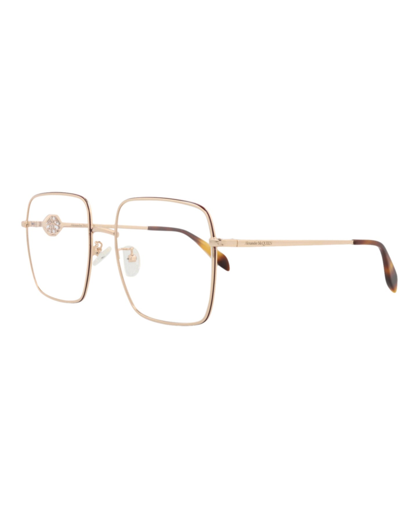 Alexander McQueen Square-Frame Metal Optical Frames