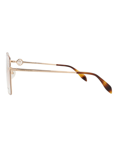 Alexander McQueen Square-Frame Metal Optical Frames