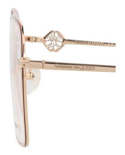 Alexander McQueen Square-Frame Metal Optical Frames