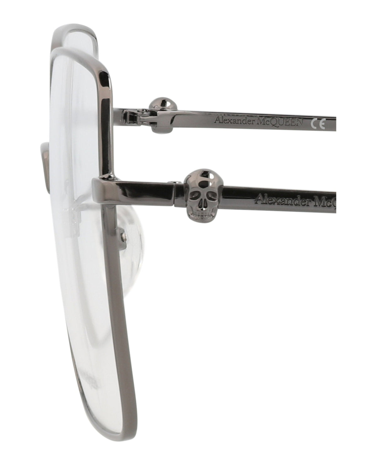 Alexander McQueen Square-Frame Metal Optical Frames