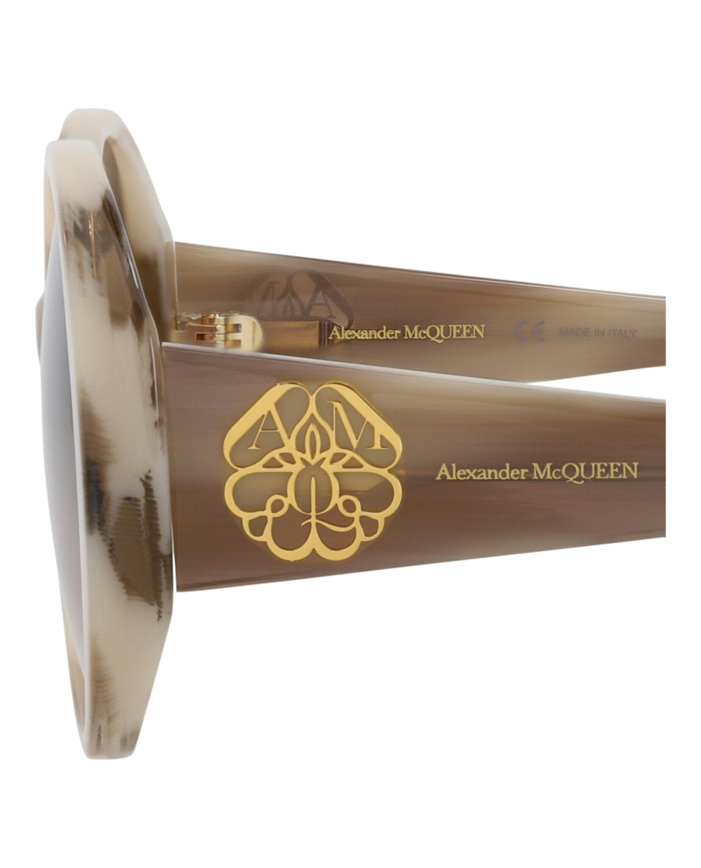 Alexander McQueen Round-Frame Acetate Sunglasses
