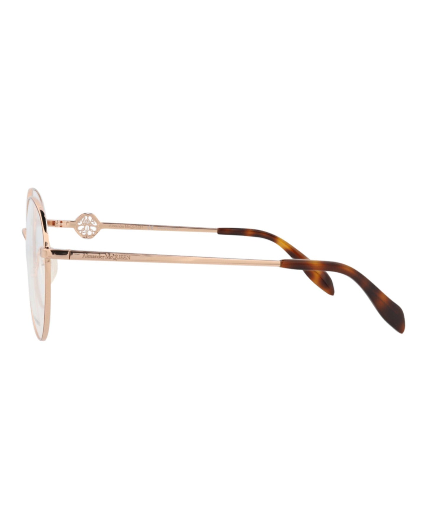 Alexander McQueen Round-Frame Metal Optical Frames