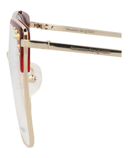Alexander McQueen Square-Frame Metal Optical Frames