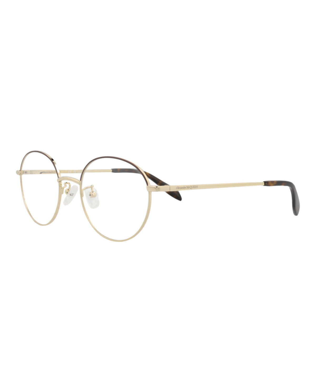 Alexander McQueen Round-Frame Metal Optical Frames