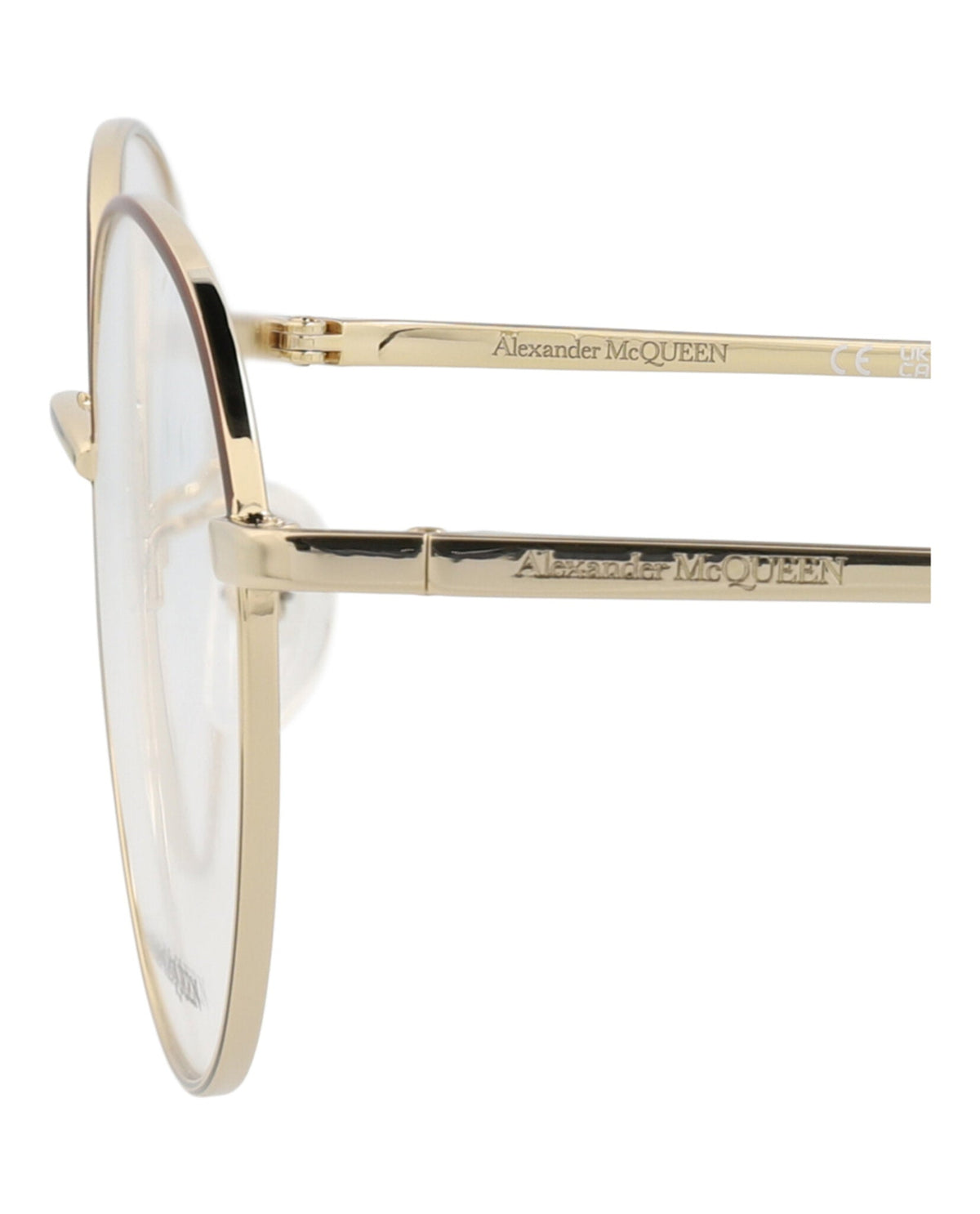 Alexander McQueen Round-Frame Metal Optical Frames