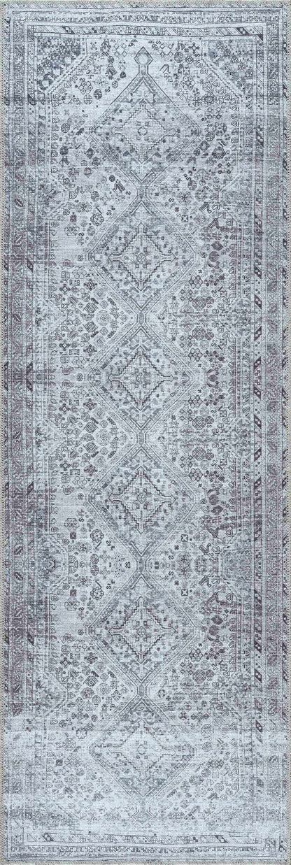 Barny Gray Denim Washable Rug - Clearance