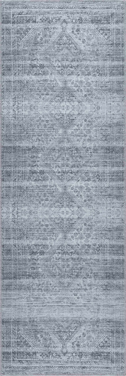 Barny Gray Blue Washable Rug - Clearance