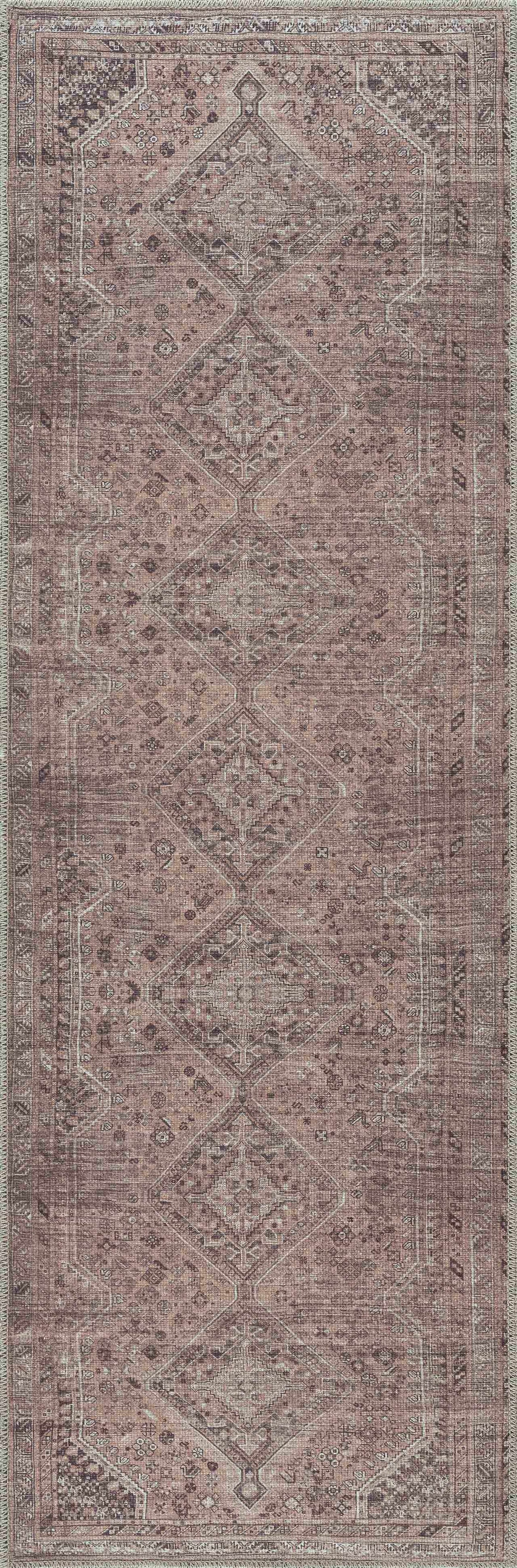 Barny Brown Flat Pile Washable Rug - Clearance
