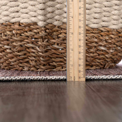 Barny Brown Flat Pile Washable Rug - Clearance